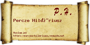 Percze Hiláriusz névjegykártya